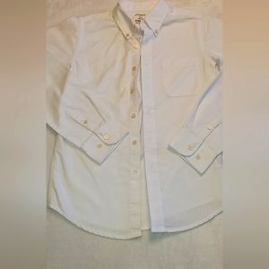 George Boys Button Down Long Sleeve Dress Shirt, White, Size large 10-12